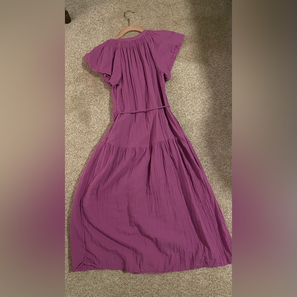 Time and Tru Button-Down Belted Midi Dress in Purple - XS - Picture 2 of 5